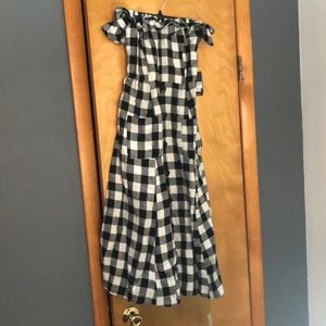 Sz 6 Black and White Check Reformation Dress